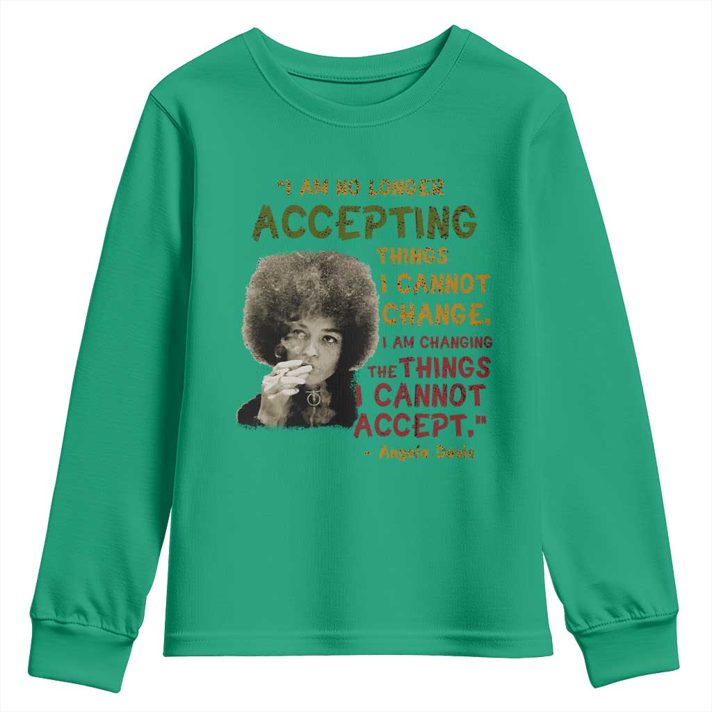 Black History Month Angela Davis Youth Sweatshirt Black Panther Party Feminist Human Rights Inspirational Quote - African Pride