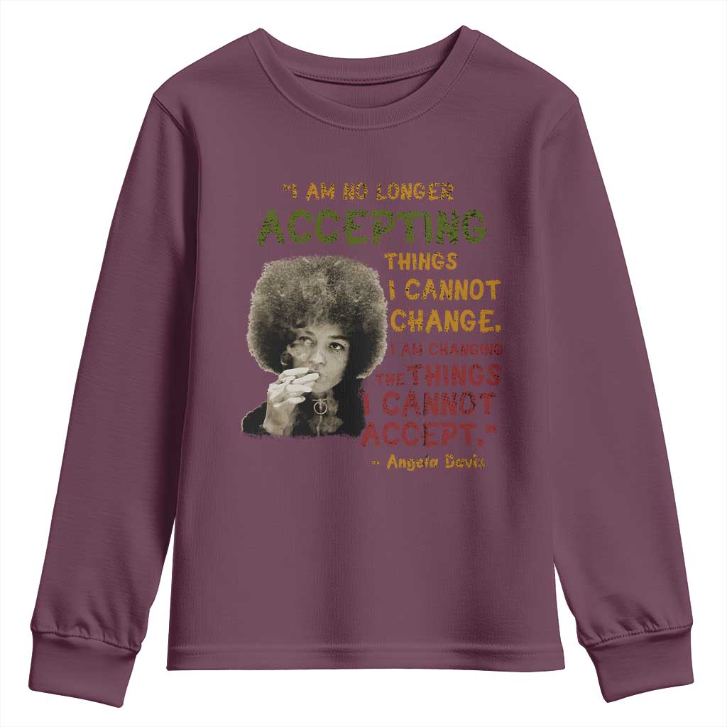 Black History Month Angela Davis Youth Sweatshirt Black Panther Party Feminist Human Rights Inspirational Quote - African Pride