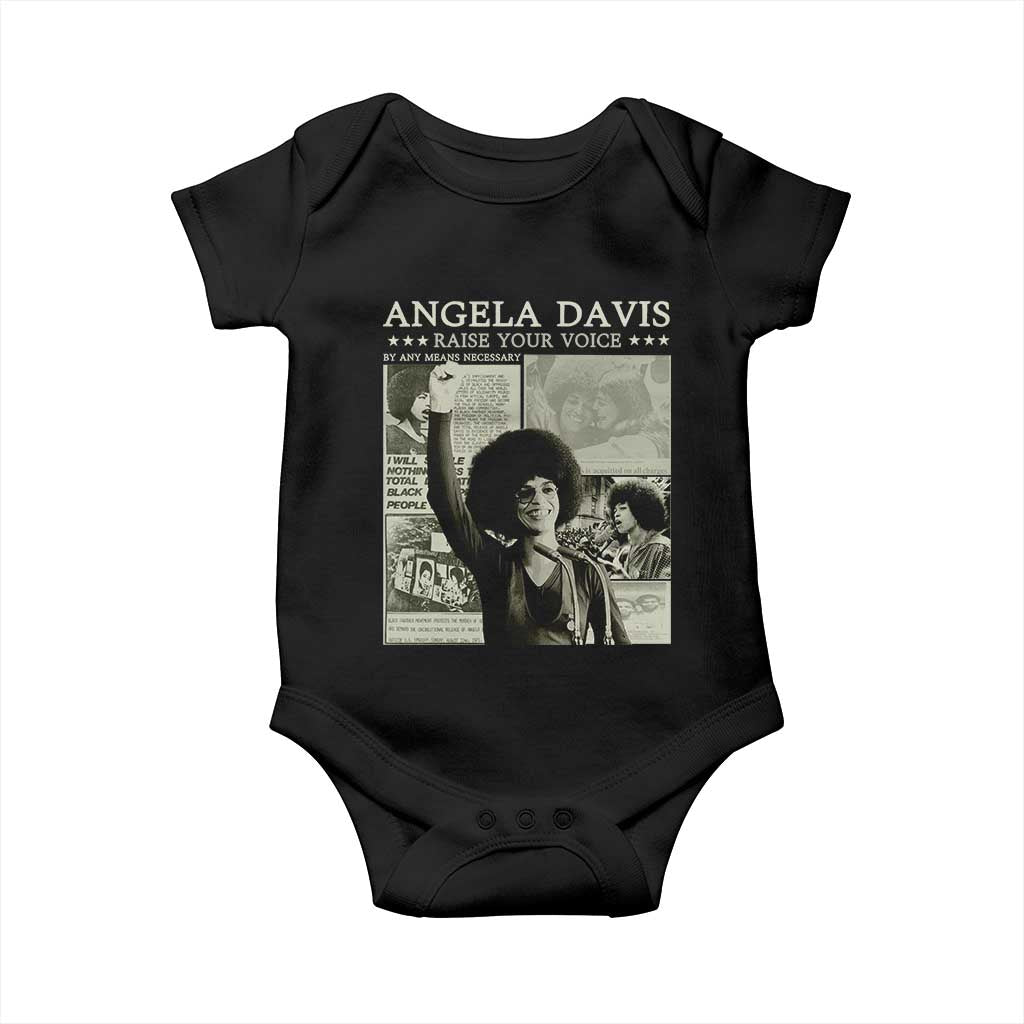 Black History Month Angela Davis Baby Onesie Raise Your Voice Feminist Human Rights - African Pride