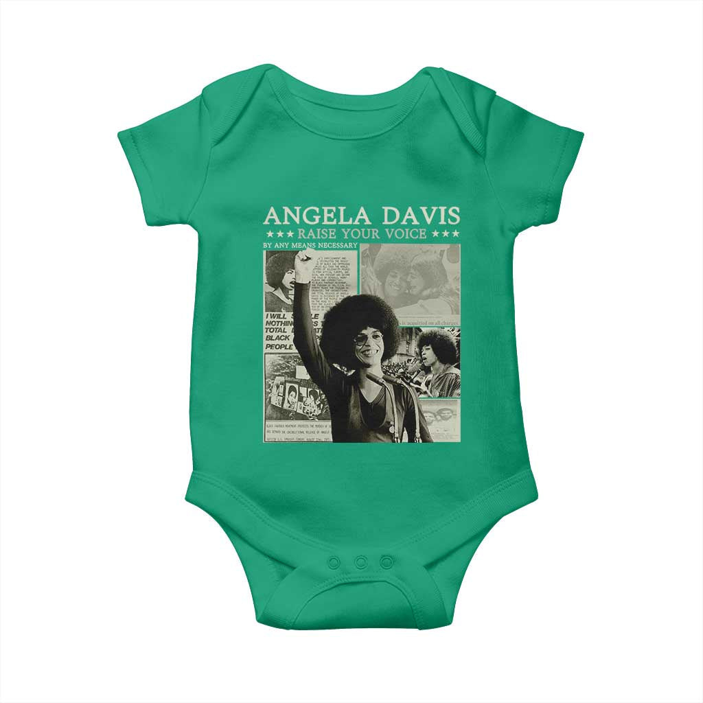Black History Month Angela Davis Baby Onesie Raise Your Voice Feminist Human Rights - African Pride