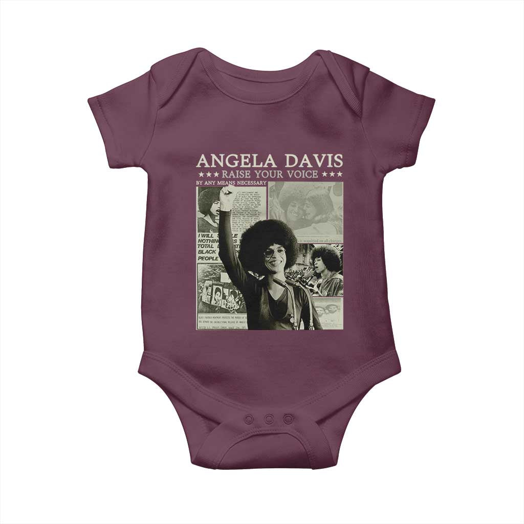 Black History Month Angela Davis Baby Onesie Raise Your Voice Feminist Human Rights - African Pride