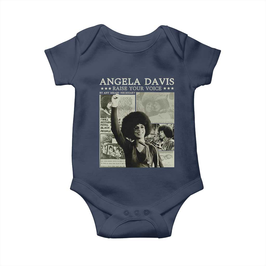 Black History Month Angela Davis Baby Onesie Raise Your Voice Feminist Human Rights - African Pride