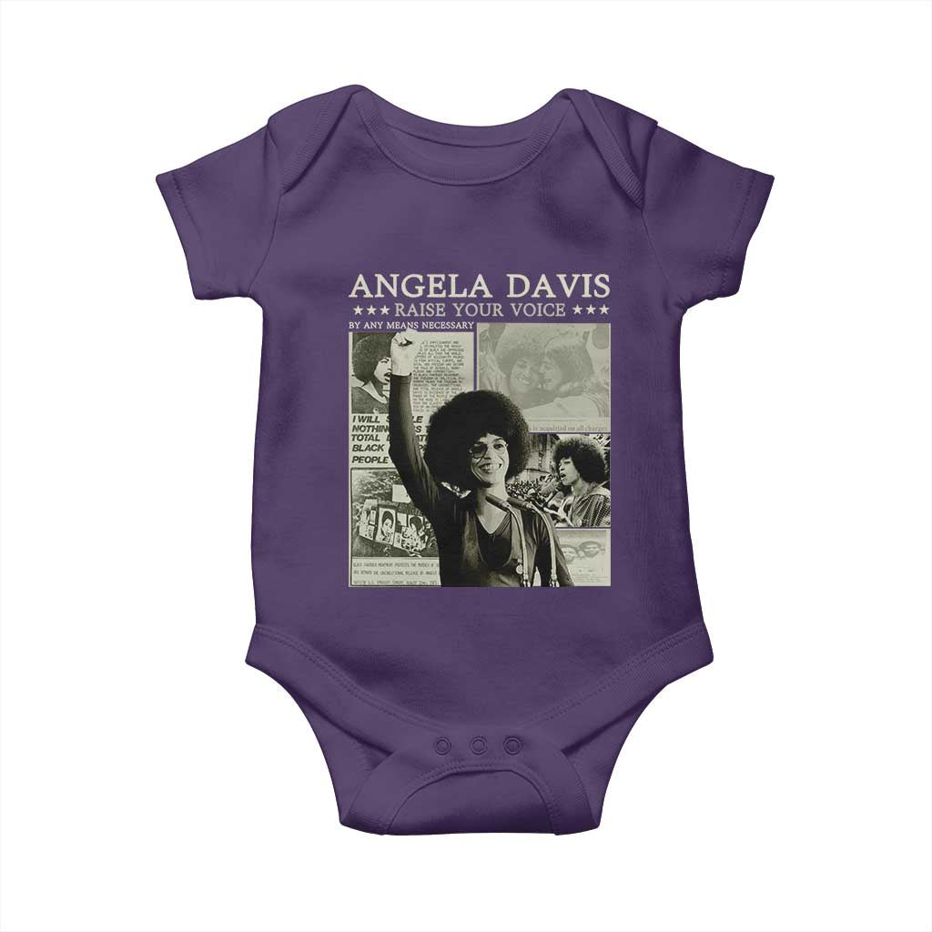 Black History Month Angela Davis Baby Onesie Raise Your Voice Feminist Human Rights - African Pride
