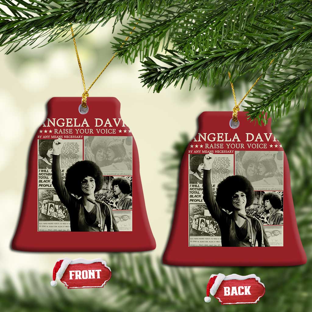 Black History Month Angela Davis Christmas Ornament Raise Your Voice Feminist Human Rights - African Pride