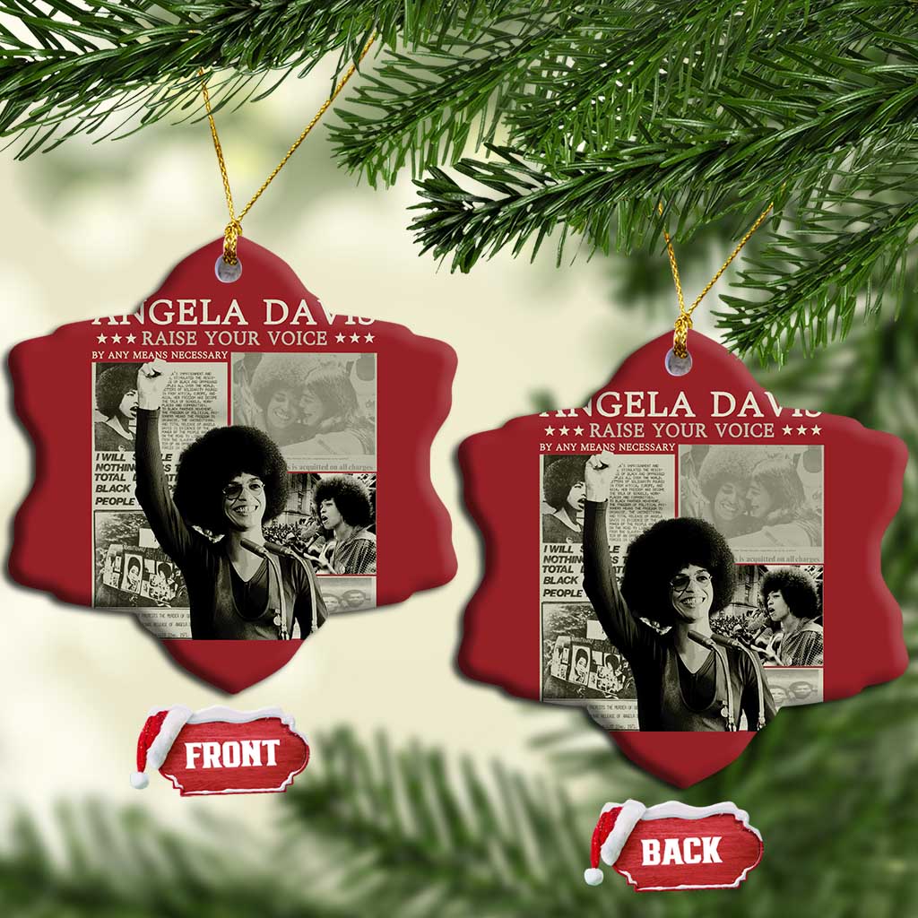 Black History Month Angela Davis Christmas Ornament Raise Your Voice Feminist Human Rights - African Pride