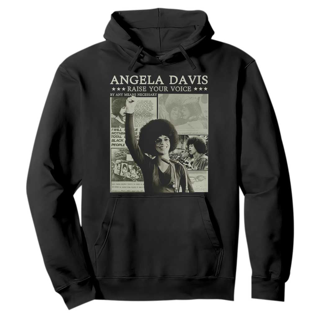 Black History Month Angela Davis Hoodie Raise Your Voice Feminist Human Rights - African Pride