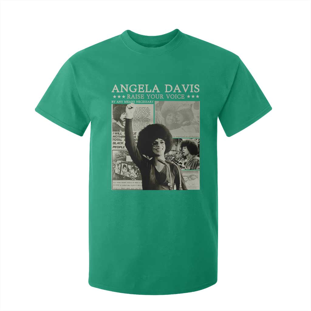 Black History Month Angela Davis T Shirt For Kid Raise Your Voice Feminist Human Rights - African Pride