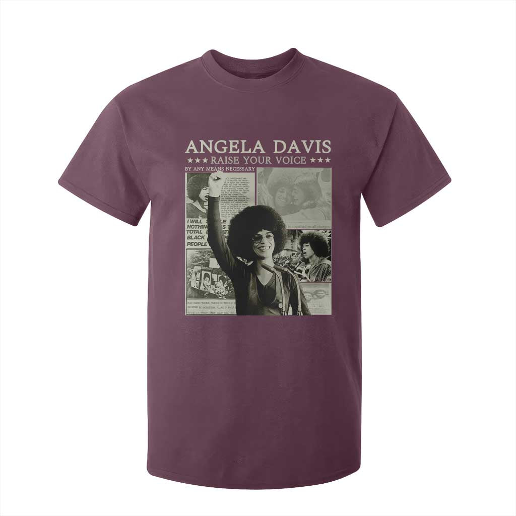 Black History Month Angela Davis T Shirt For Kid Raise Your Voice Feminist Human Rights - African Pride