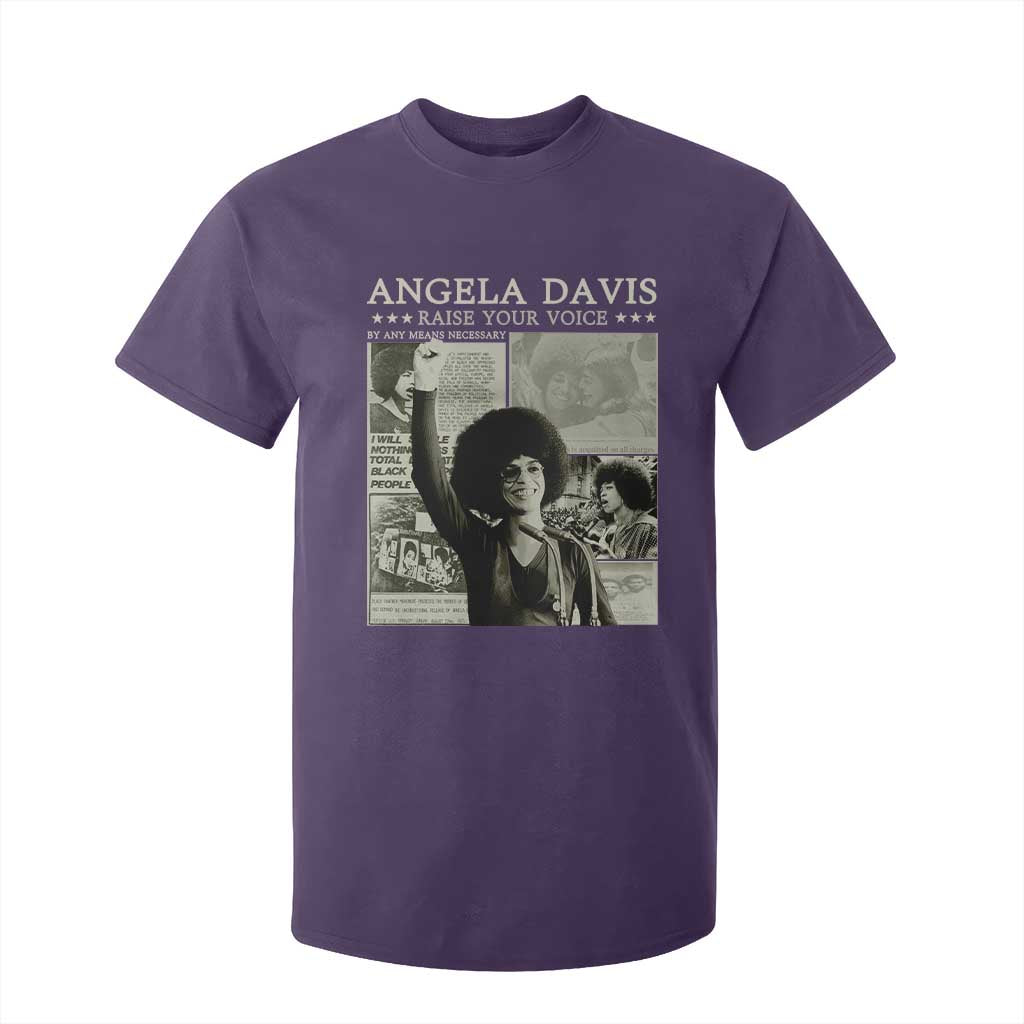 Black History Month Angela Davis T Shirt For Kid Raise Your Voice Feminist Human Rights - African Pride