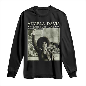 Black History Month Angela Davis Long Sleeve Shirt Raise Your Voice Feminist Human Rights - African Pride