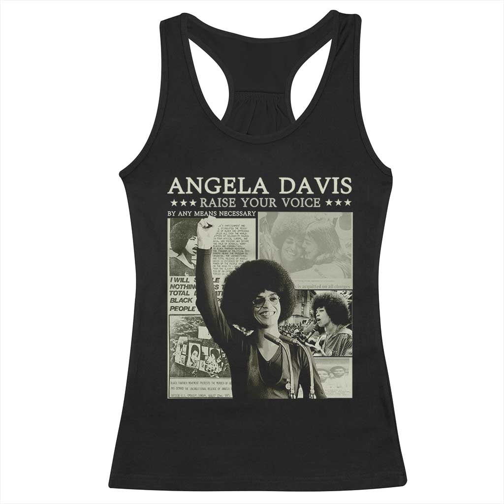 Black History Month Angela Davis Racerback Tank Top Raise Your Voice Feminist Human Rights - African Pride