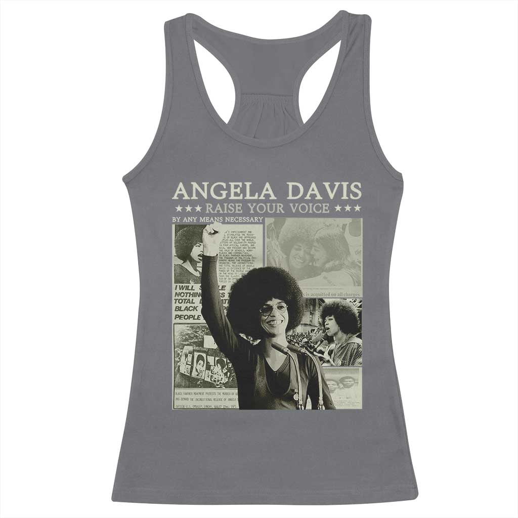 Black History Month Angela Davis Racerback Tank Top Raise Your Voice Feminist Human Rights - African Pride