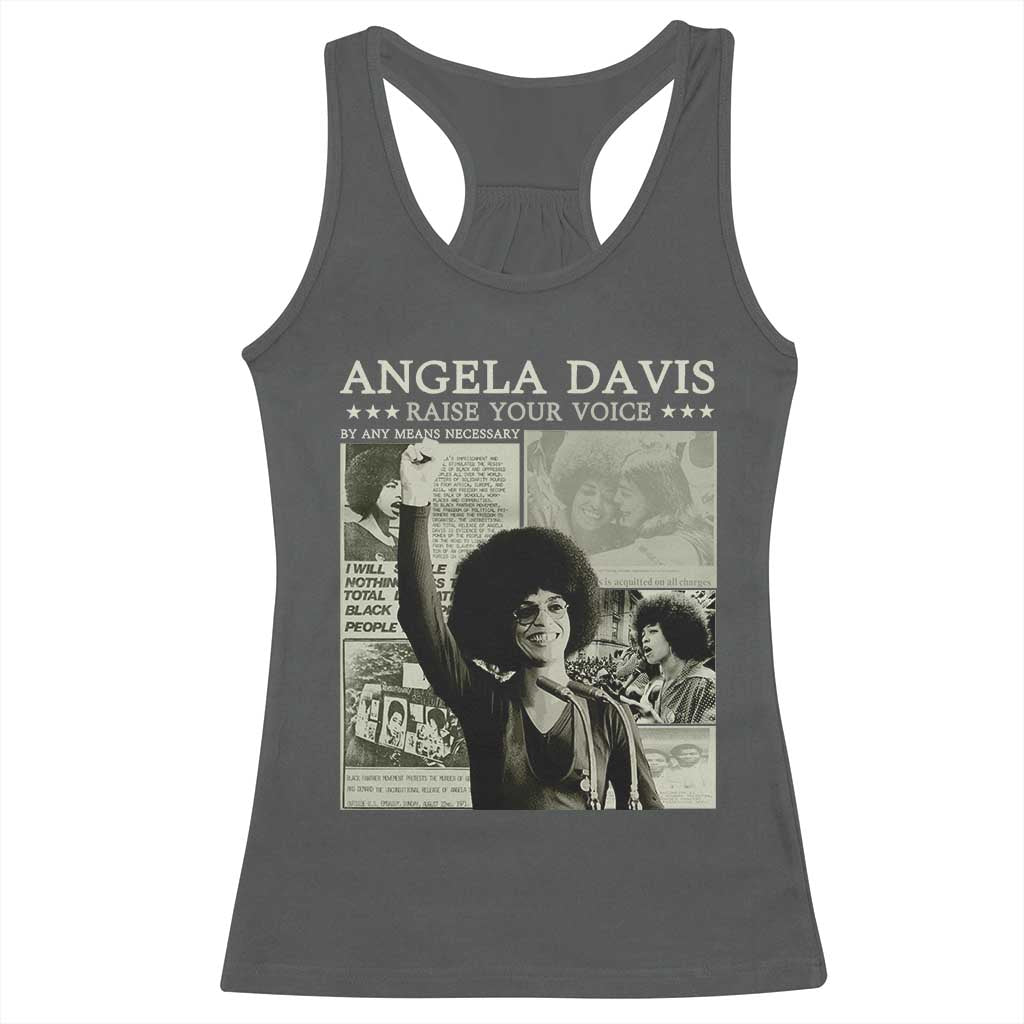 Black History Month Angela Davis Racerback Tank Top Raise Your Voice Feminist Human Rights - African Pride