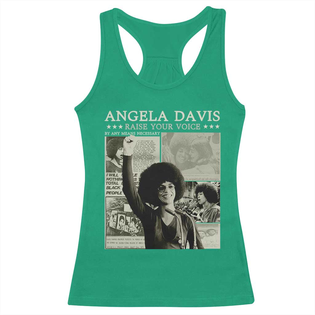 Black History Month Angela Davis Racerback Tank Top Raise Your Voice Feminist Human Rights - African Pride