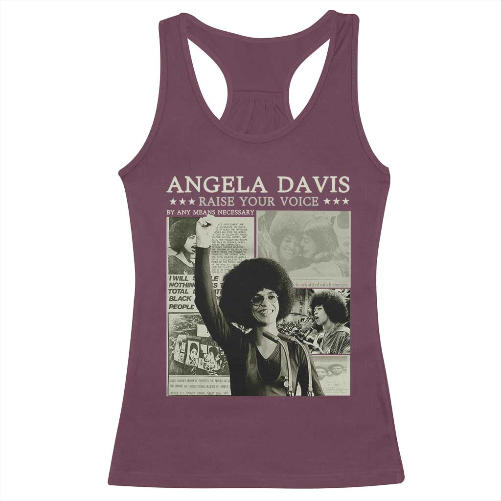 Black History Month Angela Davis Racerback Tank Top Raise Your Voice Feminist Human Rights - African Pride