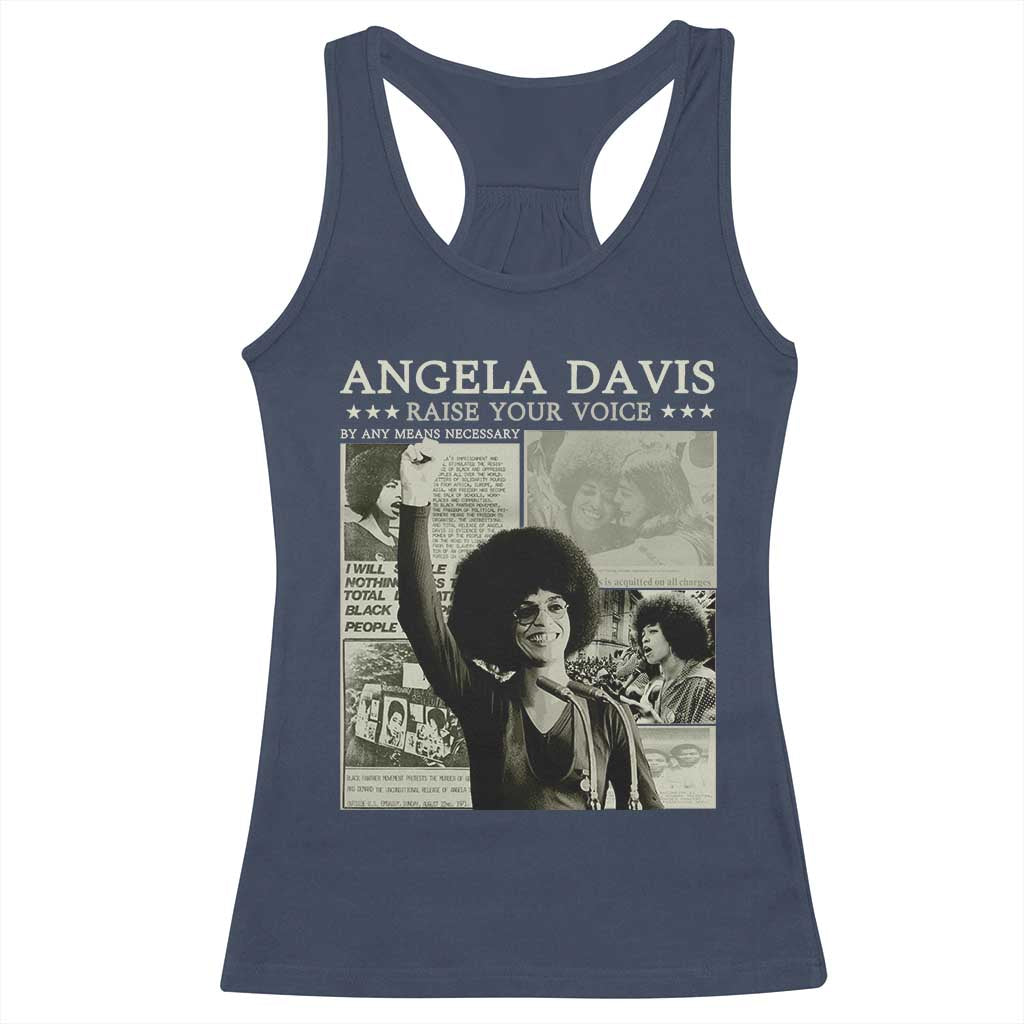 Black History Month Angela Davis Racerback Tank Top Raise Your Voice Feminist Human Rights - African Pride