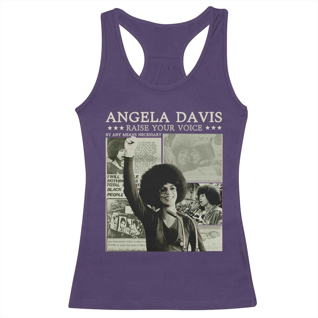 Black History Month Angela Davis Racerback Tank Top Raise Your Voice Feminist Human Rights - African Pride