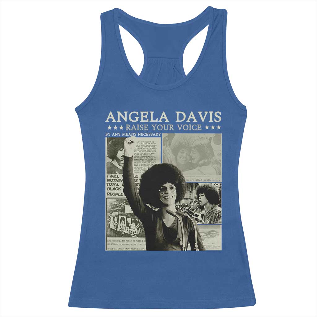 Black History Month Angela Davis Racerback Tank Top Raise Your Voice Feminist Human Rights - African Pride
