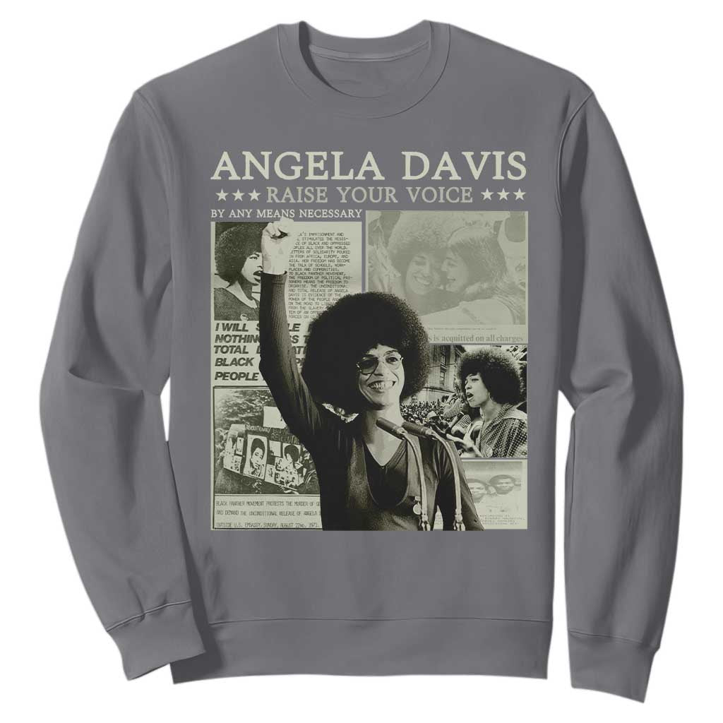 Black History Month Angela Davis Sweatshirt Raise Your Voice Feminist Human Rights - African Pride