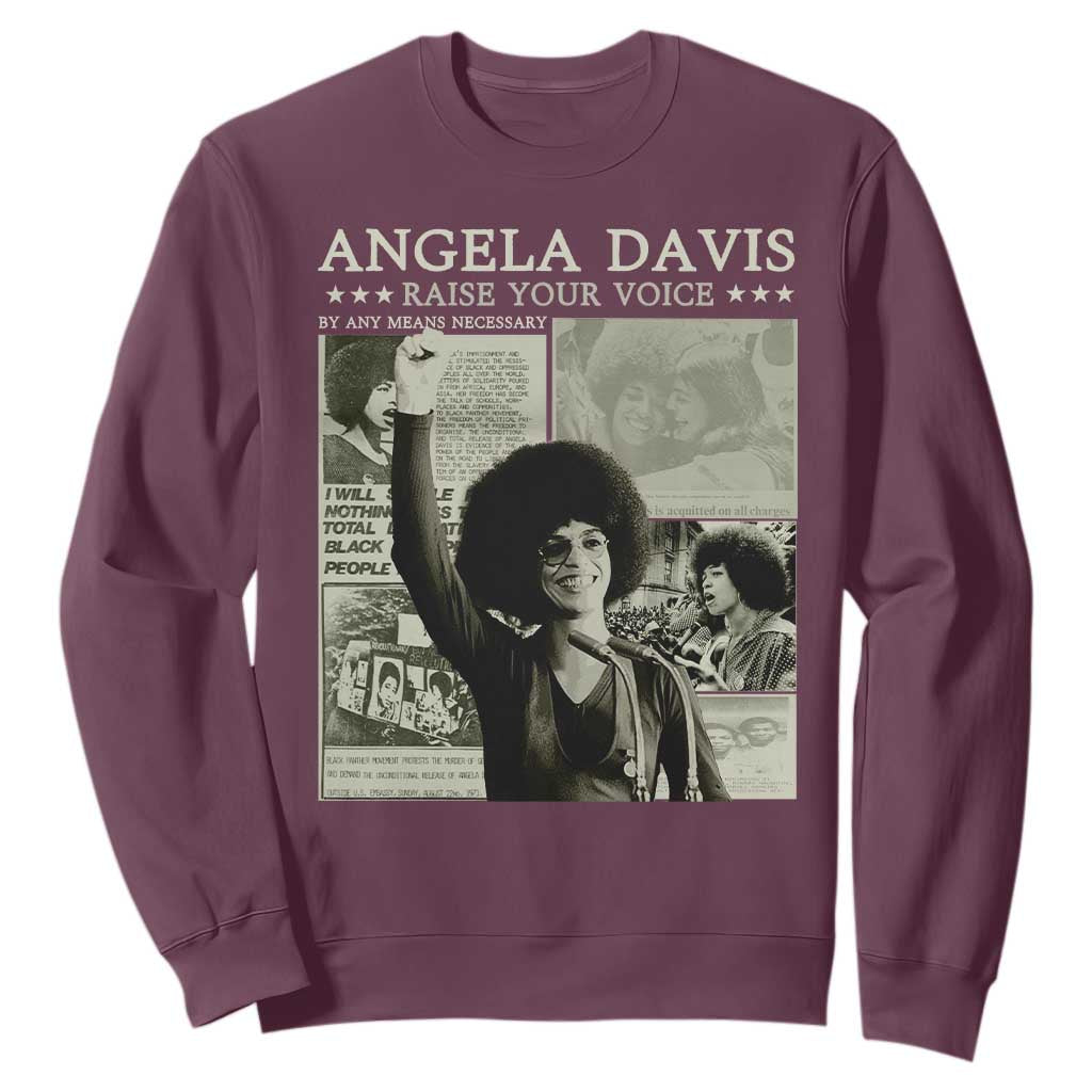 Black History Month Angela Davis Sweatshirt Raise Your Voice Feminist Human Rights - African Pride