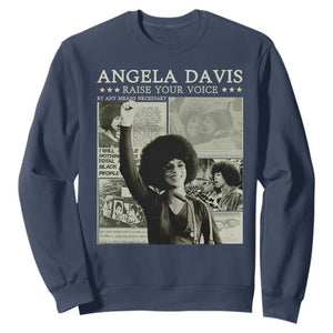Black History Month Angela Davis Sweatshirt Raise Your Voice Feminist Human Rights - African Pride