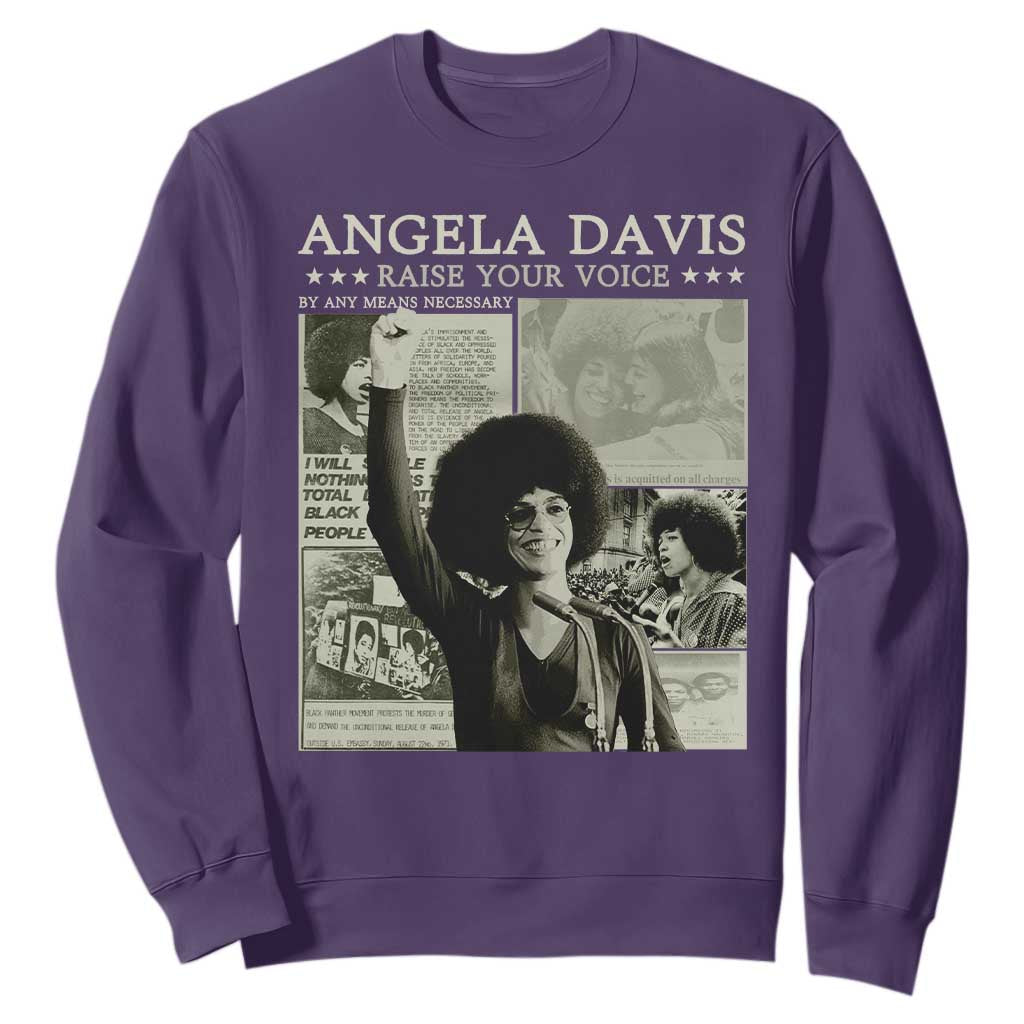 Black History Month Angela Davis Sweatshirt Raise Your Voice Feminist Human Rights - African Pride