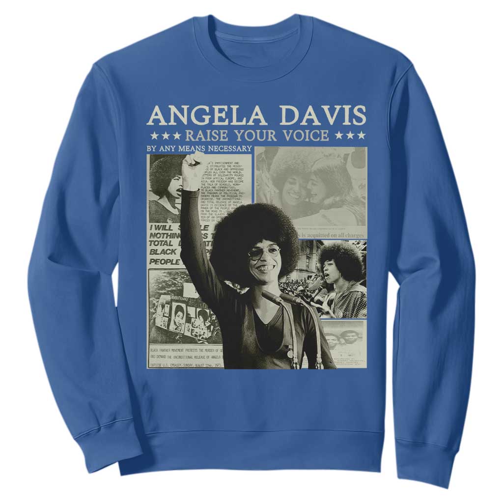 Black History Month Angela Davis Sweatshirt Raise Your Voice Feminist Human Rights - African Pride
