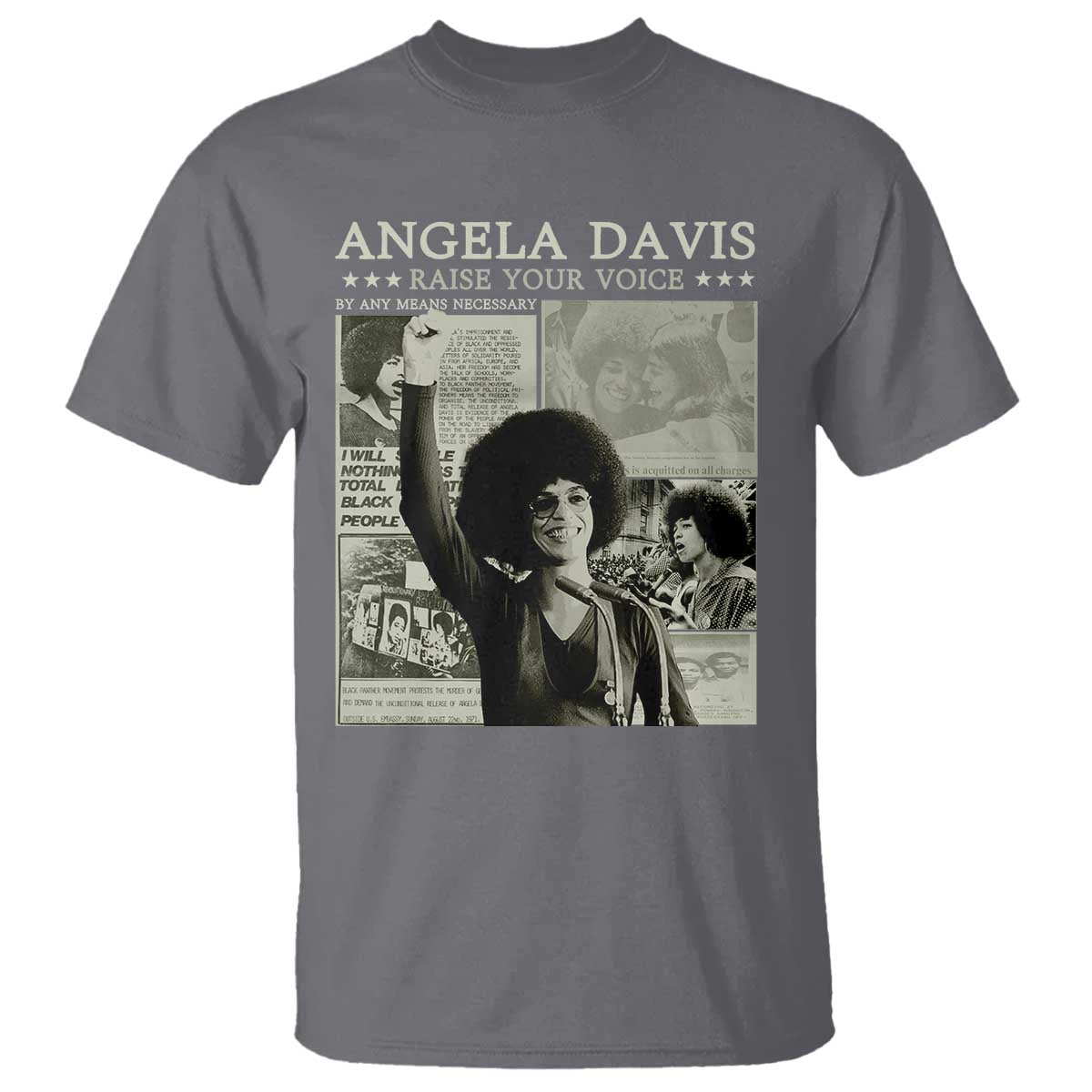 Black History Month Angela Davis T Shirt Raise Your Voice Feminist Human Rights - African Pride