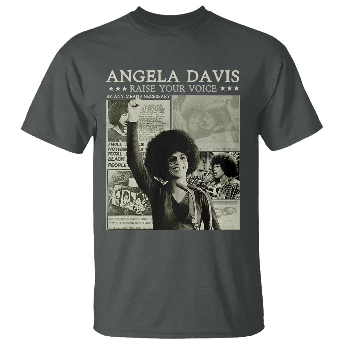 Black History Month Angela Davis T Shirt Raise Your Voice Feminist Human Rights - African Pride