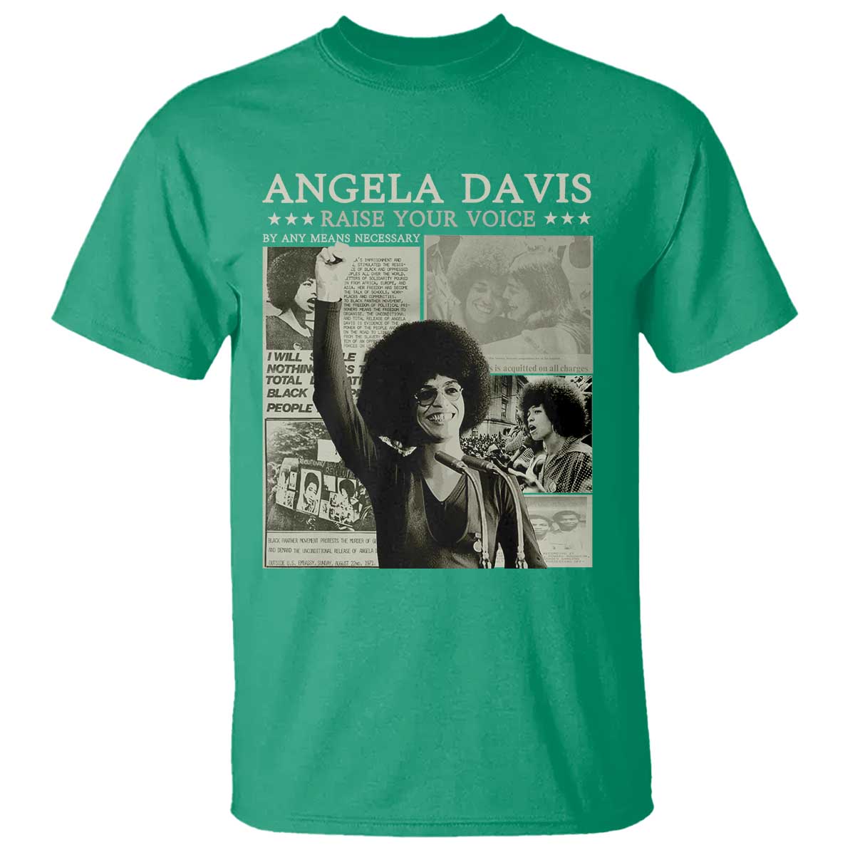 Black History Month Angela Davis T Shirt Raise Your Voice Feminist Human Rights - African Pride