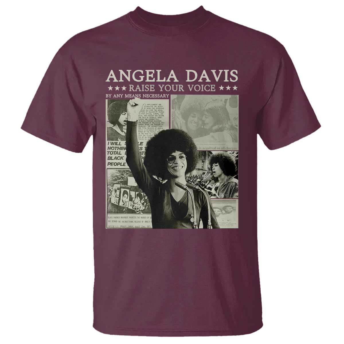 Black History Month Angela Davis T Shirt Raise Your Voice Feminist Human Rights - African Pride