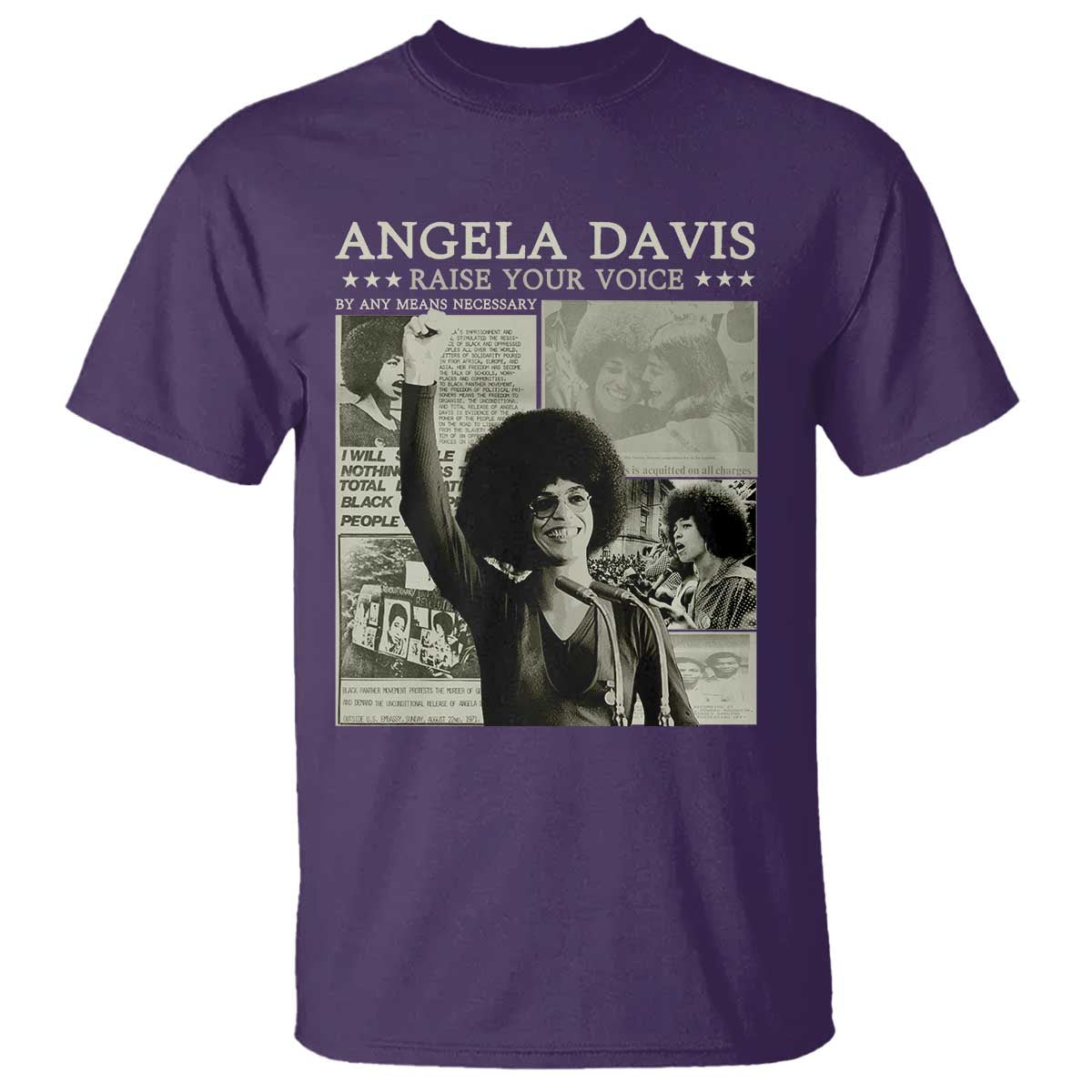 Black History Month Angela Davis T Shirt Raise Your Voice Feminist Human Rights - African Pride