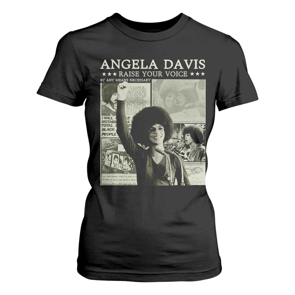 Black History Month Angela Davis T Shirt For Women Raise Your Voice Feminist Human Rights - African Pride