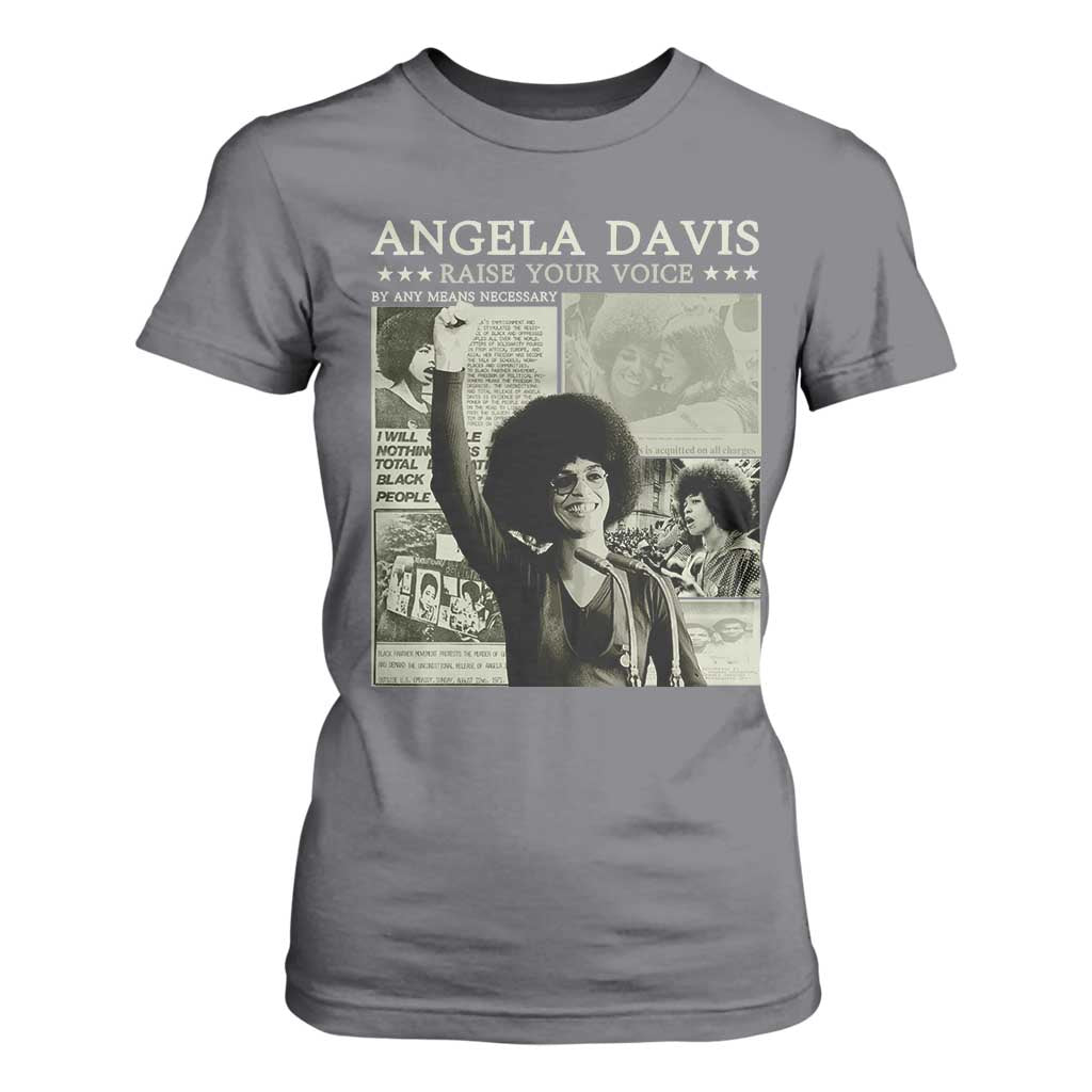 Black History Month Angela Davis T Shirt For Women Raise Your Voice Feminist Human Rights - African Pride