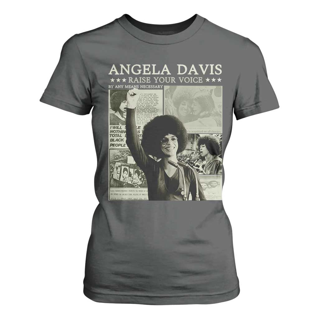 Black History Month Angela Davis T Shirt For Women Raise Your Voice Feminist Human Rights - African Pride