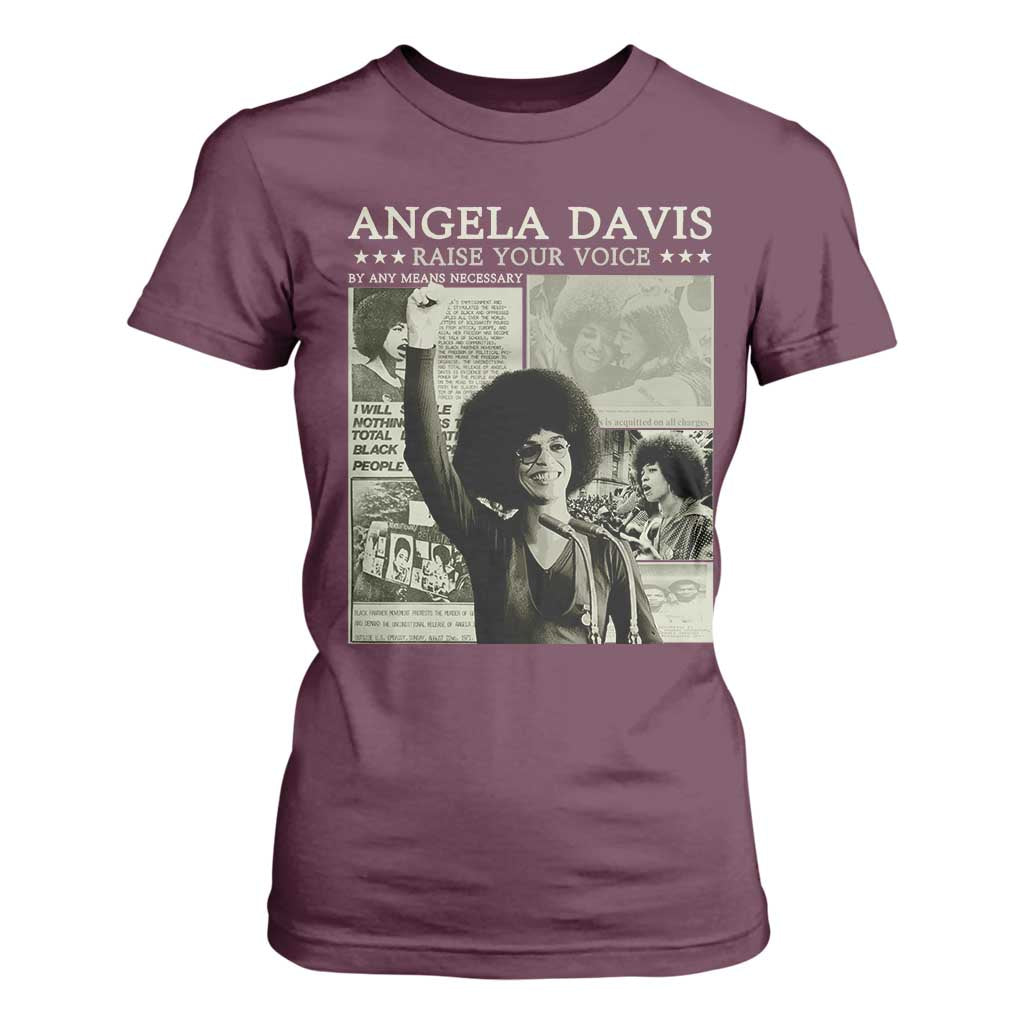 Black History Month Angela Davis T Shirt For Women Raise Your Voice Feminist Human Rights - African Pride