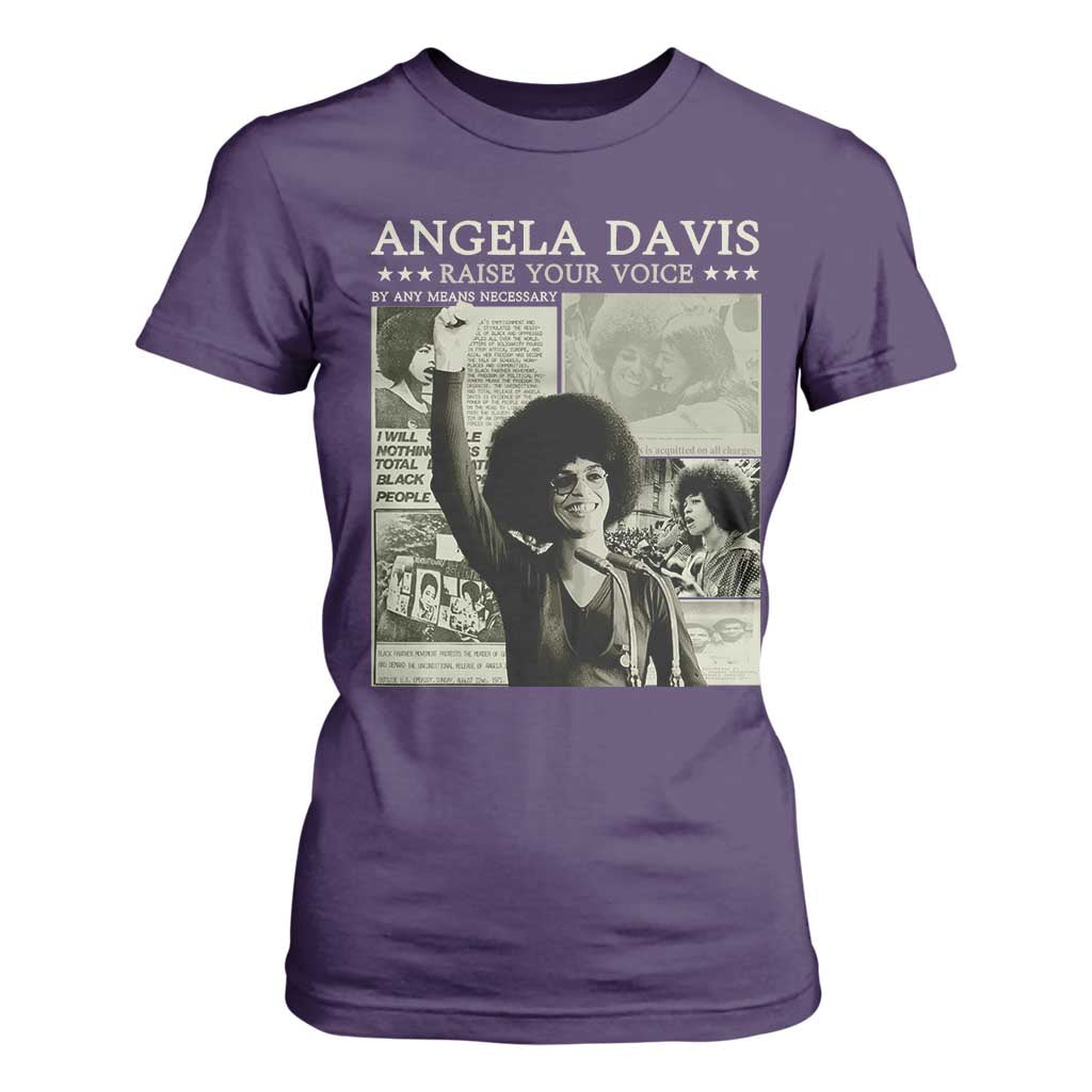 Black History Month Angela Davis T Shirt For Women Raise Your Voice Feminist Human Rights - African Pride