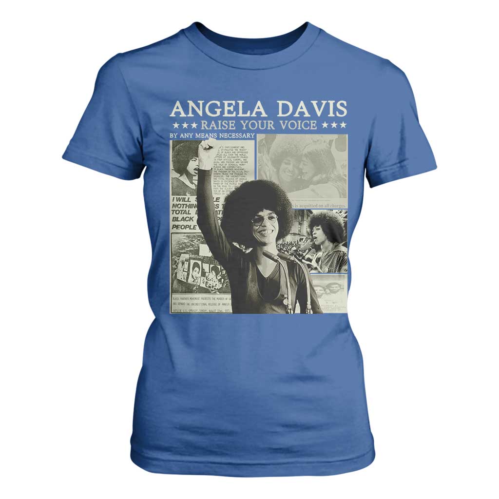 Black History Month Angela Davis T Shirt For Women Raise Your Voice Feminist Human Rights - African Pride