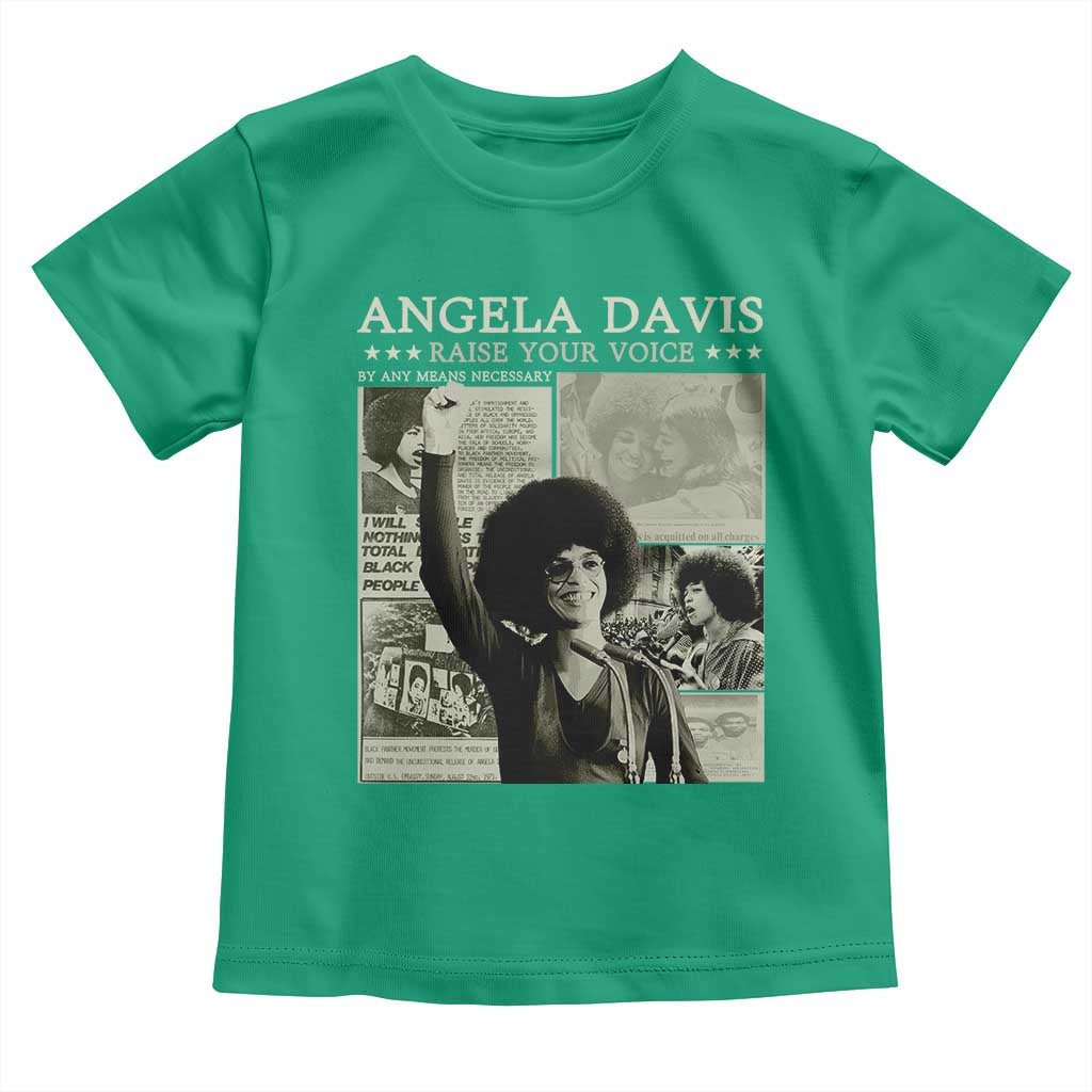 Black History Month Angela Davis Toddler T Shirt Raise Your Voice Feminist Human Rights - African Pride