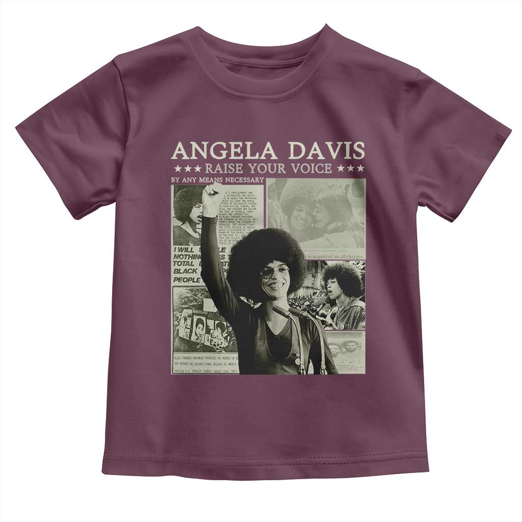 Black History Month Angela Davis Toddler T Shirt Raise Your Voice Feminist Human Rights - African Pride