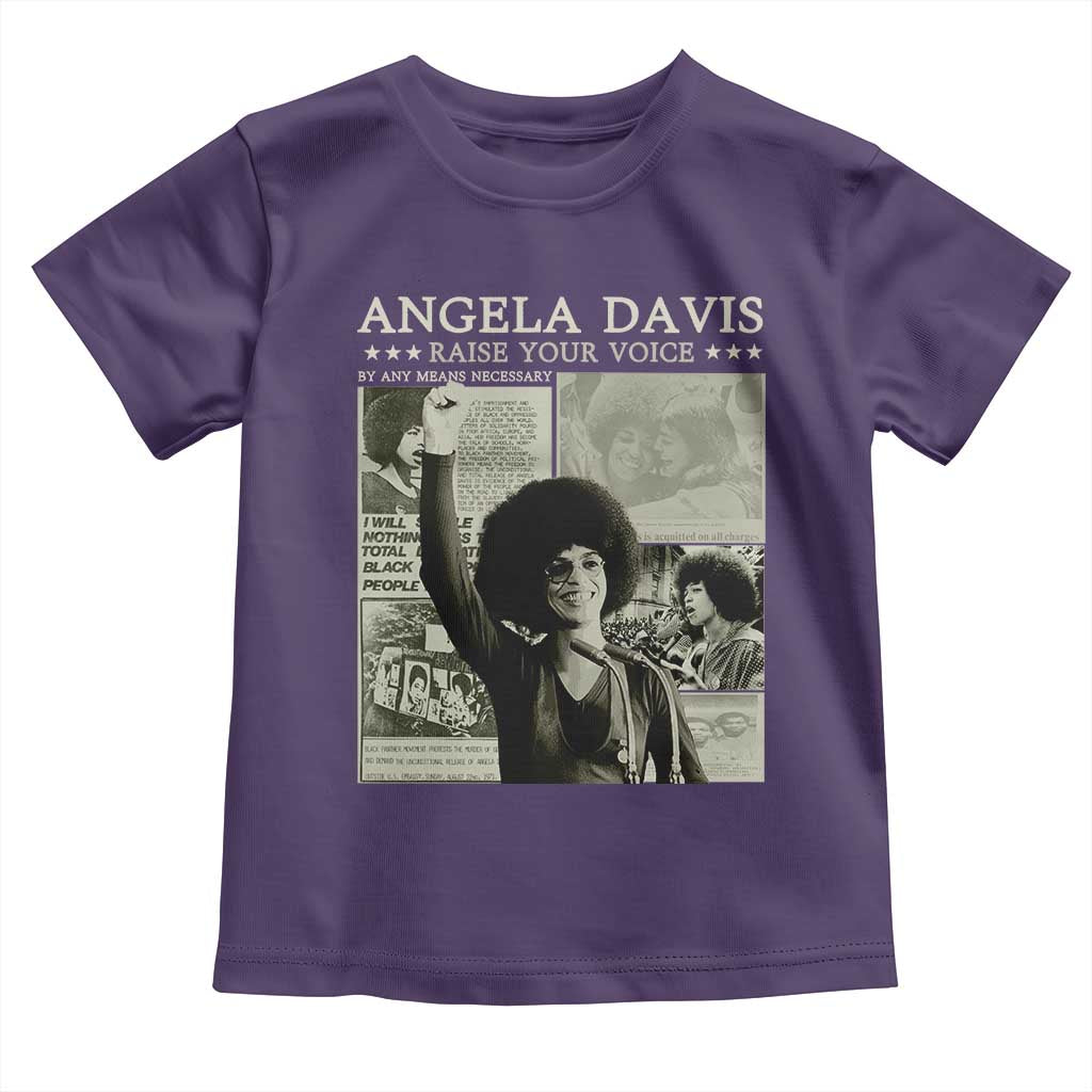 Black History Month Angela Davis Toddler T Shirt Raise Your Voice Feminist Human Rights - African Pride