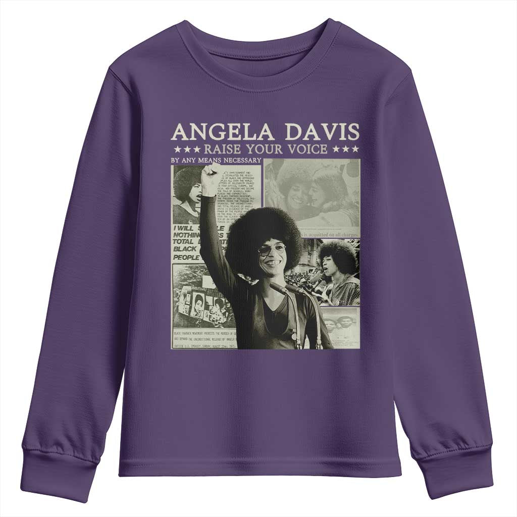 Black History Month Angela Davis Youth Sweatshirt Raise Your Voice Feminist Human Rights - African Pride