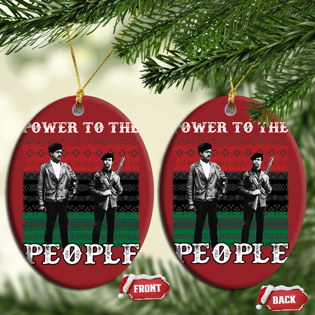 Vintage Black Panthers Party Christmas Ornament Power To The People Self Defense Black History - African Pride