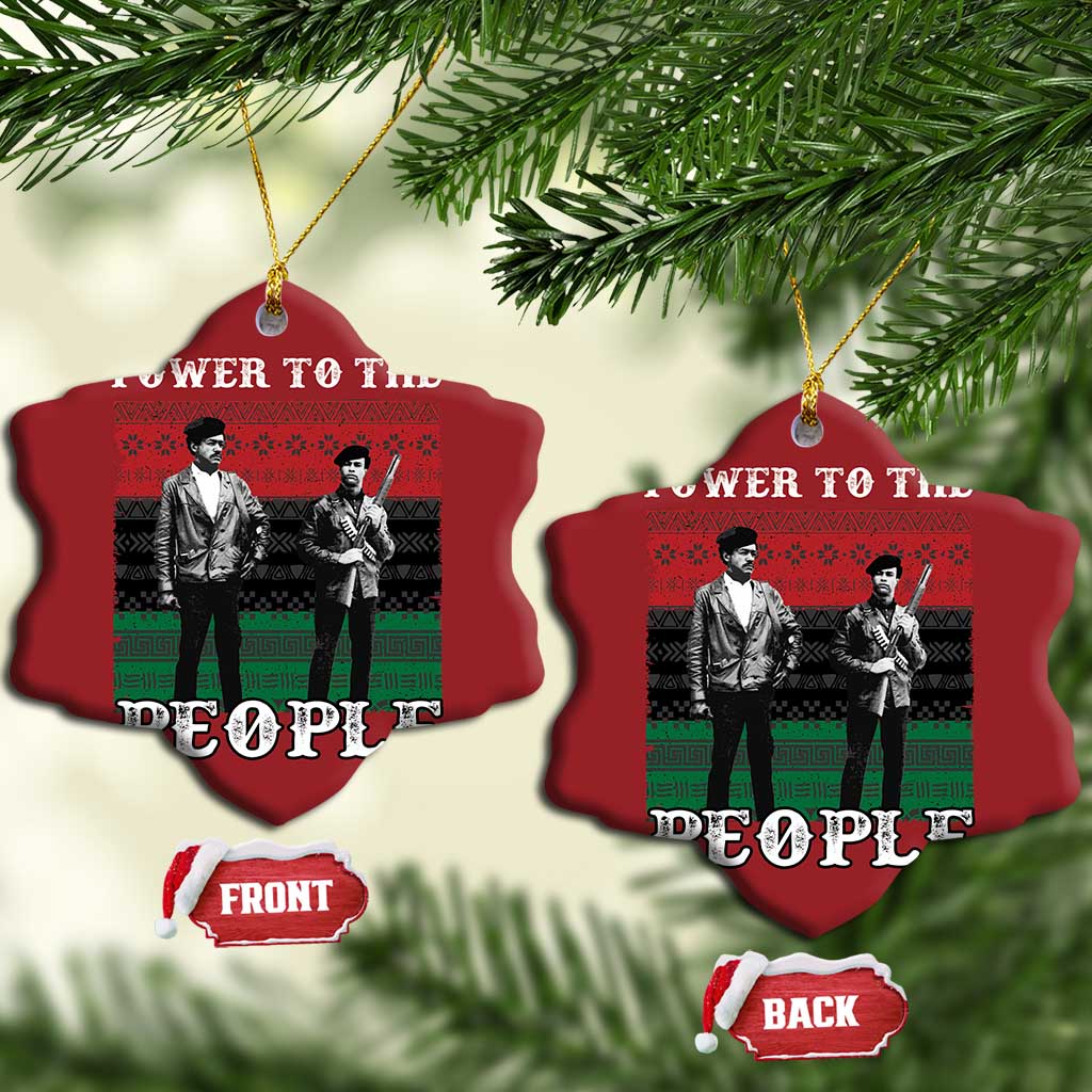 Vintage Black Panthers Party Christmas Ornament Power To The People Self Defense Black History - African Pride