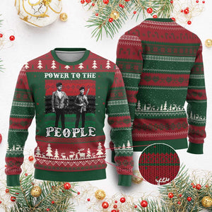 Vintage Black Panthers Party Knit Sweatshirt Power To The People Self Defense Black History - African Pride