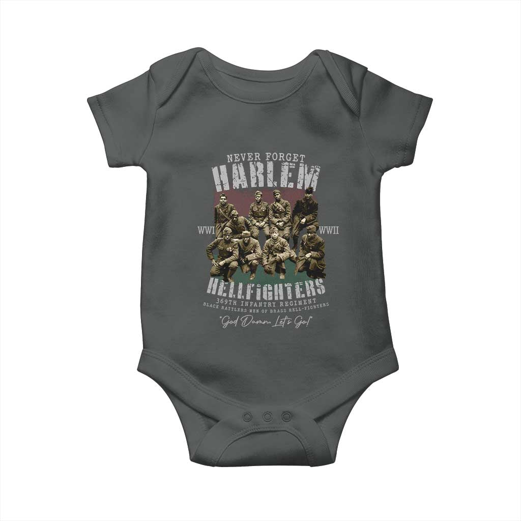 Halem Hellfighters Baby Onesie African American Black Military History Soldiers WWI WWII - African Pride