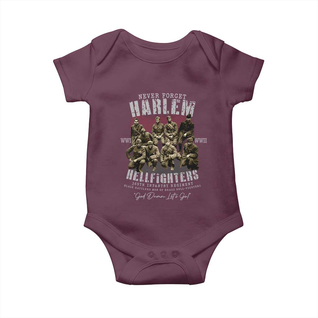 Halem Hellfighters Baby Onesie African American Black Military History Soldiers WWI WWII - African Pride