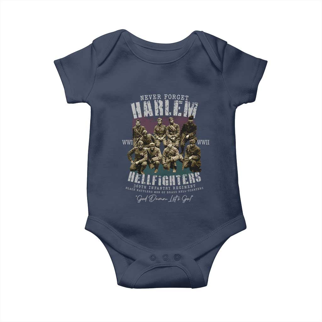 Halem Hellfighters Baby Onesie African American Black Military History Soldiers WWI WWII - African Pride