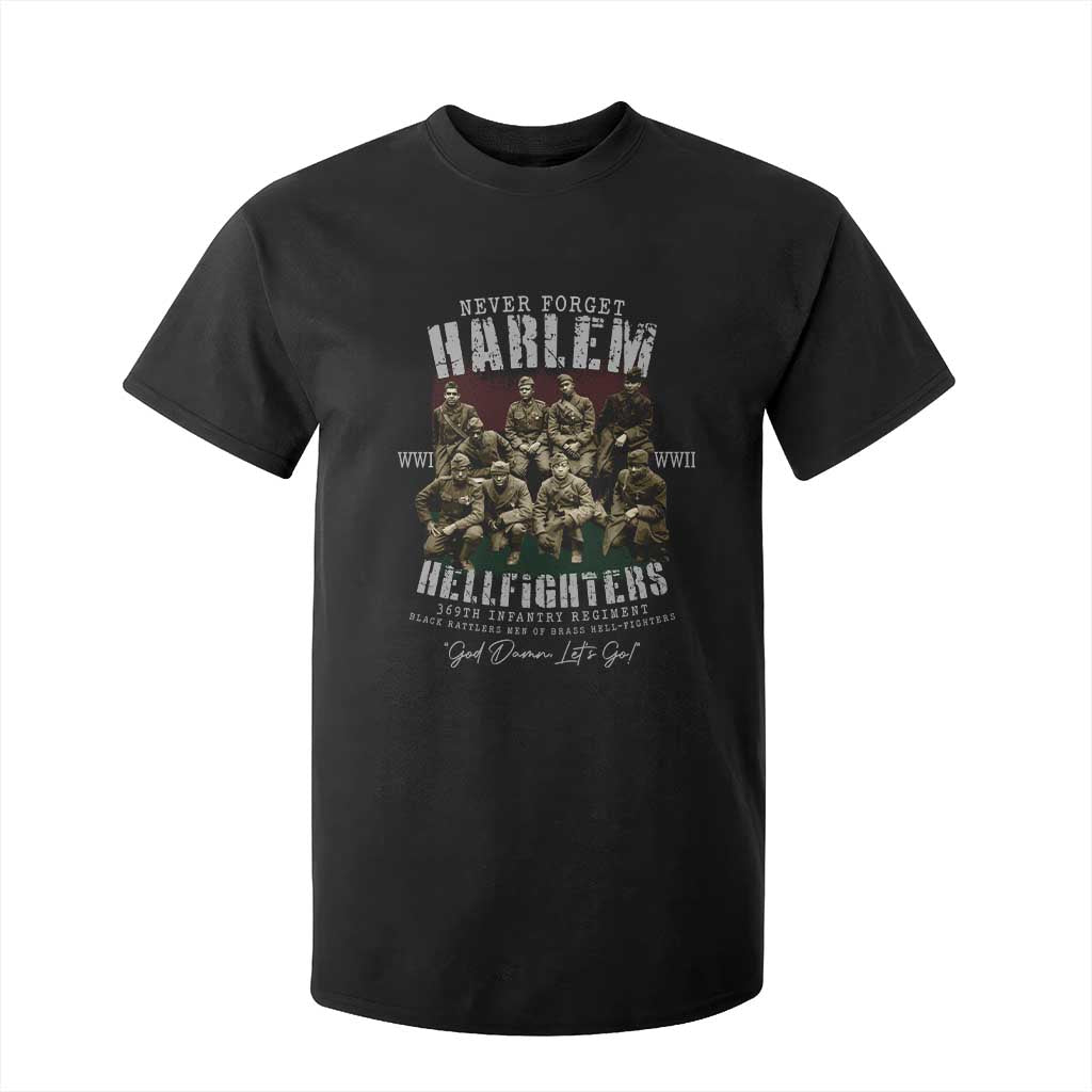 Halem Hellfighters T Shirt For Kid African American Black Military History Soldiers WWI WWII - African Pride