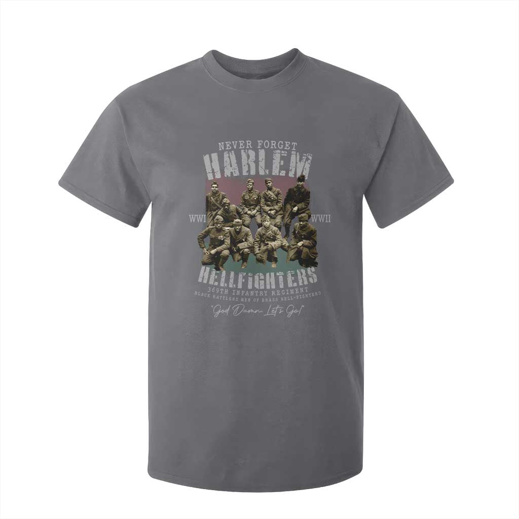 Halem Hellfighters T Shirt For Kid African American Black Military History Soldiers WWI WWII - African Pride